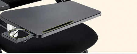 Крісло із відкидним столиком для аудиторій LUX- H-08 BLACK