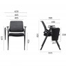 Крісло із відкидним столиком для аудиторій LUX- H-08 BLACK