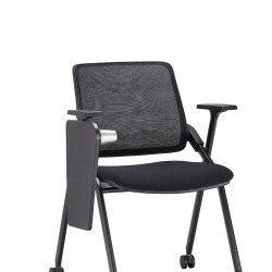 Крісло із відкидним столиком для аудиторій LUX- H-08 BLACK