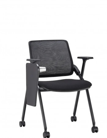 Крісло із відкидним столиком для аудиторій LUX- H-08 BLACK