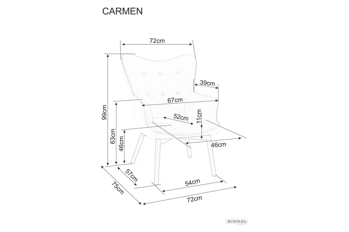 Стул SIGNAL Carmen Velvet  карри, цвет корицы/ черный мат