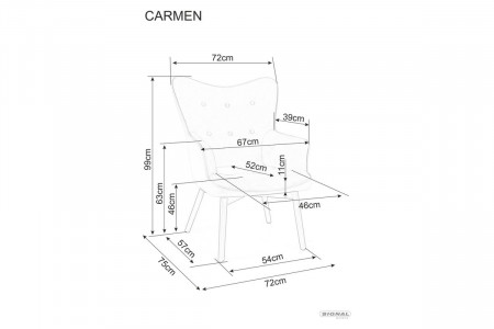 Стул SIGNAL Carmen Velvet  карри, цвет корицы/ черный мат