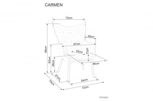 Стул SIGNAL Carmen Velvet  карри, цвет корицы/ черный мат