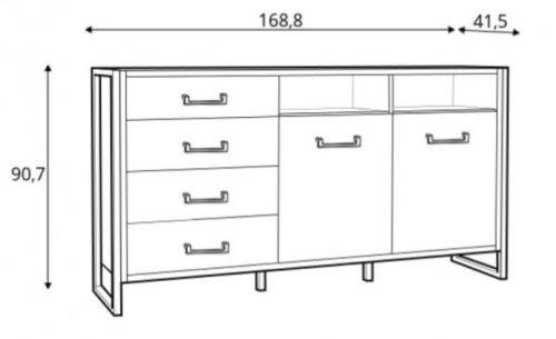 Комод PL- Forte HUD HUDK231