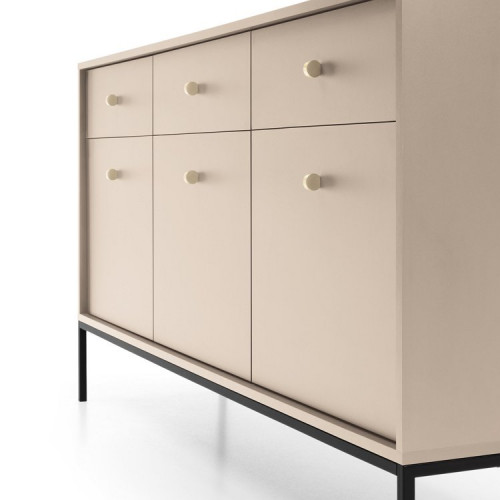 Комод Perfect Home Моно/Mono 3-дверный с 3 ящиками, черные ножки MKSZ154 Беж песочный