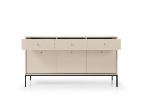 Комод Perfect Home Моно/Mono 3-дверный с 3 ящиками, черные ножки MKSZ154 Беж песочный