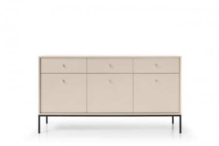 Комод Perfect Home Моно/Mono 3-дверный с 3 ящиками, черные ножки MKSZ154 Беж песочный