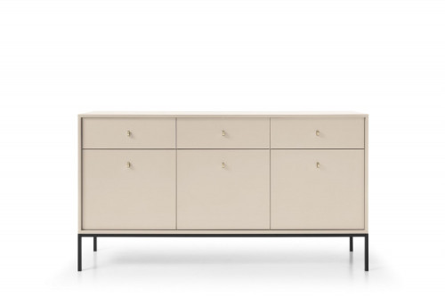 Комод Perfect Home Моно/Mono 3-дверный с 3 ящиками, черные ножки MKSZ154 Беж песочный
