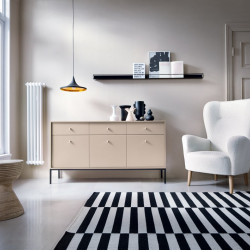 Комод Perfect Home Моно/Mono 3-дверный с 3 ящиками, черные ножки MKSZ154 Беж песочный