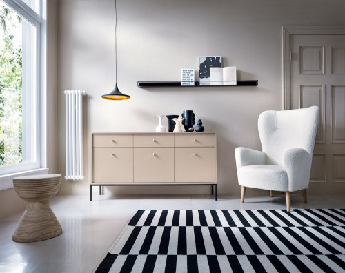 Комод Perfect Home Моно/Mono 3-дверный с 3 ящиками, черные ножки MKSZ154 Беж песочный