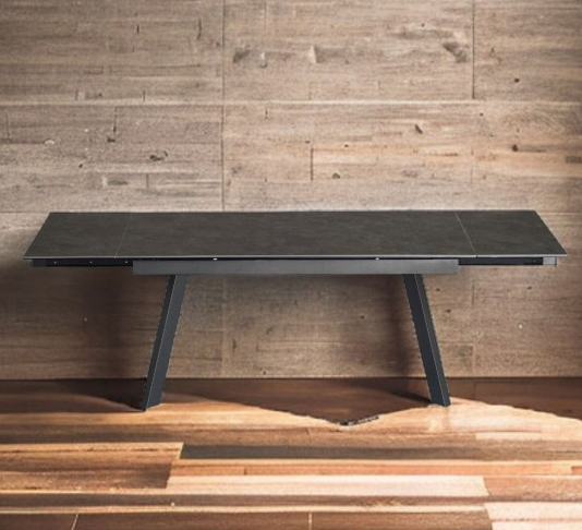 Стол обеденный модерн super premium ceramic  Evro- DENVER Matt Ceramic VIC DARK GREY T7545C-1624