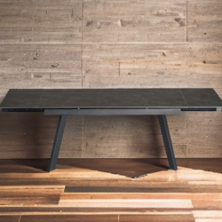 Стол обеденный модерн super premium ceramic  Evro- DENVER Matt Ceramic VIC DARK GREY T7545C-1624