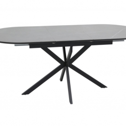 Стол SIGNAL Gaston CERAMIC 140(180)*80 СЕРЫЙ/ЧЕРНЫЙ