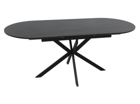 Стол SIGNAL Gaston CERAMIC 140(180)*80 СЕРЫЙ/ЧЕРНЫЙ