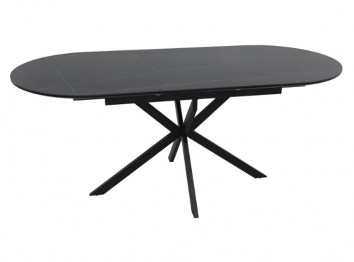 Стол SIGNAL Gaston CERAMIC 140(180)*80 СЕРЫЙ/ЧЕРНЫЙ