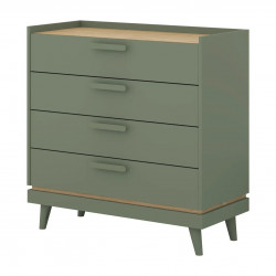 Комод с 4 ящиками Helvetia SCANDI 24GDOH27 (зеленый / дуб)