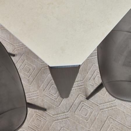 Комплект обеденный Ont- Рикардо 120 жемчужина + 4 стула Chris серые