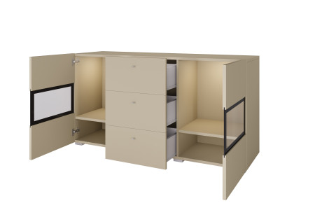 Комод на 2 двери и 3 ящика Helvetia BAROS 2412BM26 (светло-бежевый)