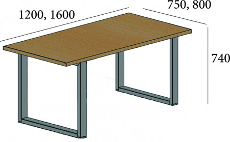 Стол MTD- Лофт Спот (труба 60х60 мм, 80х40 мм)