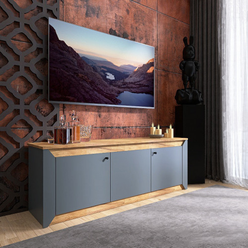 Комплект в гостиную EVR- Нордик-1 дуб крафт золотой + фасад графит