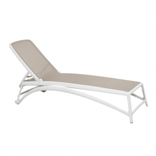 Шезлонг Nardi Outdoor ATLANTICO белый (текстиль тортора) 