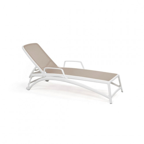 Шезлонг Nardi Outdoor ATLANTICO белый (текстиль тортора) 