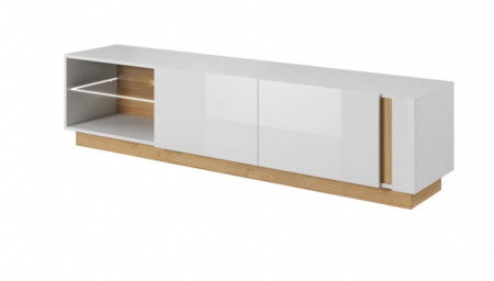 Тумба под телевизор Perfect Home Arco (Marco) 2D/187 белый глянец/дуб грандсон