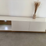 Тумба под телевизор Perfect Home Arco (Marco) 2D/187 белый глянец/дуб грандсон