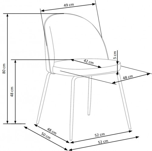 Стул PL- HALMAR K-314 темно-серый