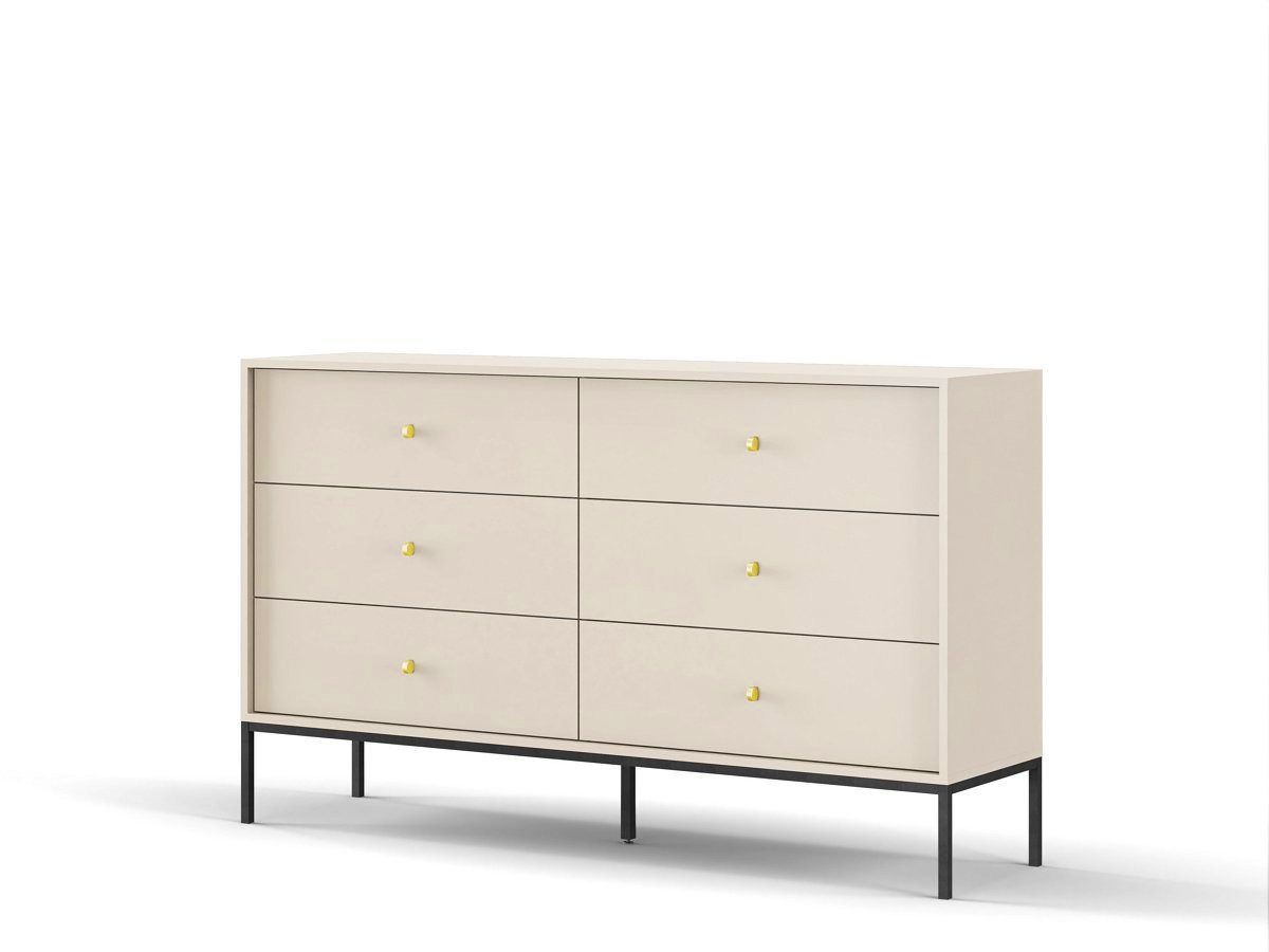 Комод Perfect Home Моно/Mono с 6 ящиками, черные ножки MKS154 Беж песочный