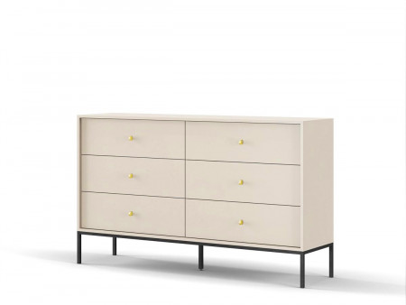 Комод Perfect Home Моно/Mono с 6 ящиками, черные ножки MKS154 Беж песочный