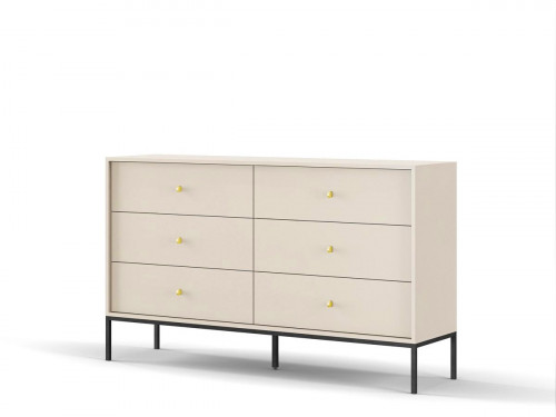 Комод Perfect Home Моно/Mono с 6 ящиками, черные ножки MKS154 Беж песочный