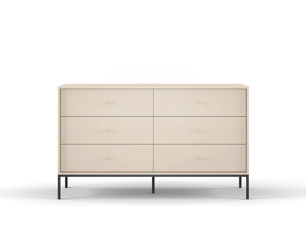 Комод Perfect Home Моно/Mono с 6 ящиками, черные ножки MKS154 Беж песочный