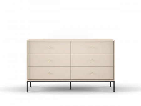 Комод Perfect Home Моно/Mono с 6 ящиками, черные ножки MKS154 Беж песочный