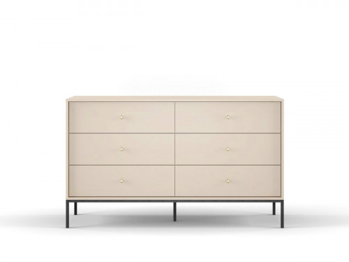 Комод Perfect Home Моно/Mono с 6 ящиками, черные ножки MKS154 Беж песочный