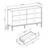 Комод Perfect Home Моно/Mono с 6 ящиками, черные ножки MKS154 Беж песочный