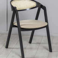 Стул деревянный TOP- Гуру Cane черный, ткань беж Cashmere 2 526*558*782