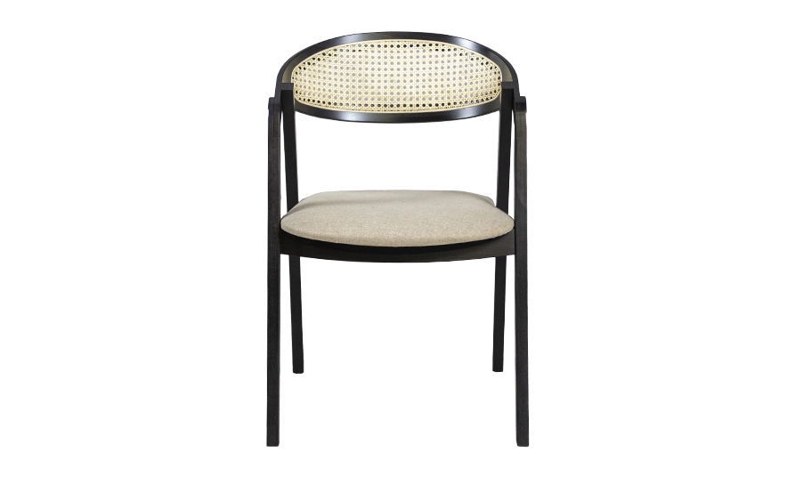 Стул деревянный TOP- Гуру Cane черный, ткань беж Cashmere