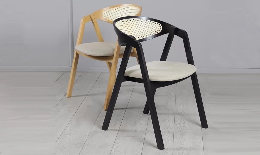 Стул деревянный TOP- Гуру Cane черный, ткань беж Cashmere