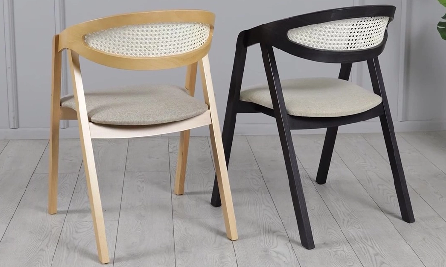 Стул деревянный TOP- Гуру Cane черный, ткань беж Cashmere