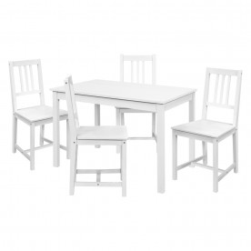 IDEA стол 118х75 + 4 стула белый лак  