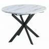 Стол SIGNAL Gaston 100(135)*100 белый эффект мрамора/ черный мат