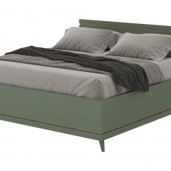 Кровать двуспальная Helvetia SCANDI (зеленый / дуб)