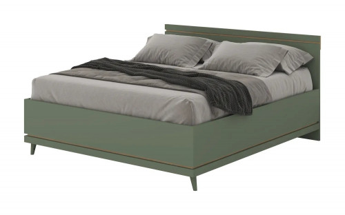 Кровать двуспальная Helvetia SCANDI (зеленый / дуб)