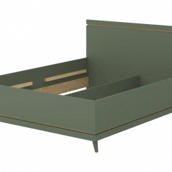 Кровать двуспальная Helvetia SCANDI (зеленый / дуб)