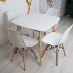 Кухонный комплект Ont- Джузеппе белый квадратный стол + 4 стула Classic (Осако)