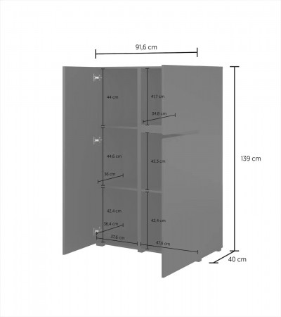 Комод на 3 двери Helvetia ASYMETRIC 24W3OA46 (черный оникс)