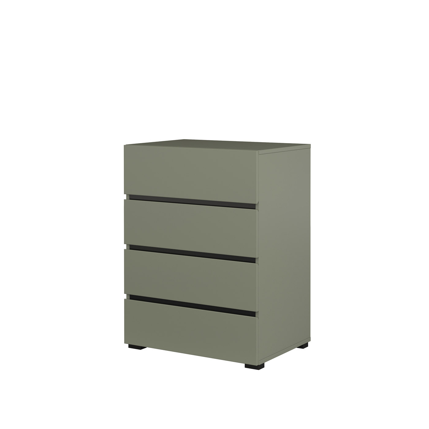 Комод на 4 ящика в прихожую Helvetia CROSS 24GWMY27 (дымчатый зеленый -черный)