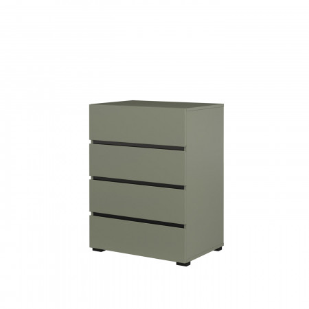 Комод на 4 ящика в прихожую Helvetia CROSS 24GWMY27 (дымчатый зеленый -черный)