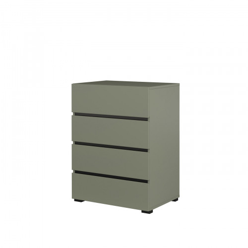 Комод на 4 ящика в прихожую Helvetia CROSS 24GWMY27 (дымчатый зеленый -черный)